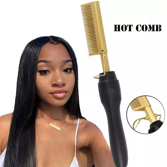 2 in 1 Electric Hot Heating Comb Hair Straightener Tool - Beauty Emporium Straightening comb 14:193#with box;200005939:200660849