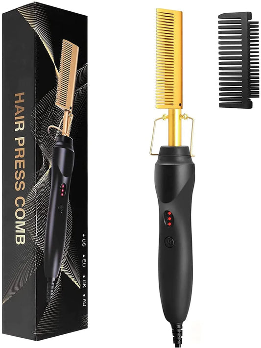 2 in1 Hair Straightener Electric Heating Comb - Beauty Emporium Straightening comb 14:771#UK NO BOX;200007763:201336106