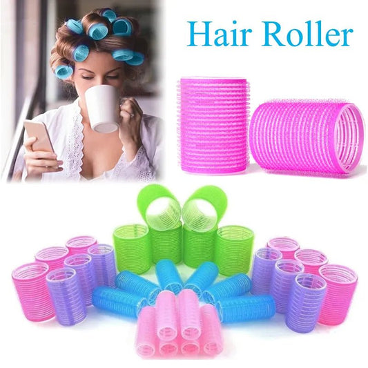 Self Grip Hair Rollers 6Pcs Heatless Hair Curlers - Beauty Emporium Hair tools 14:193#1.5cm Random color