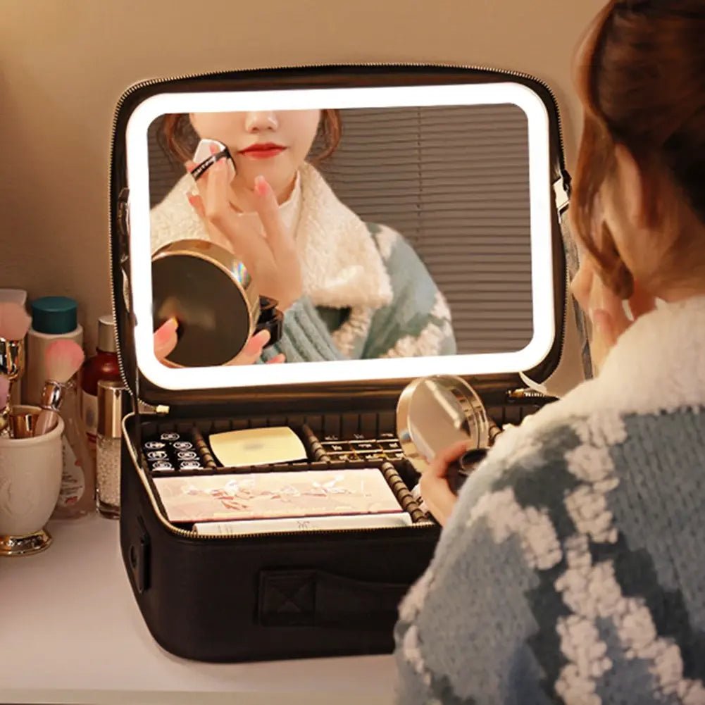 Smart LED Cosmetic Case with Mirror - Beauty Emporium 1470270_CSAUN5M