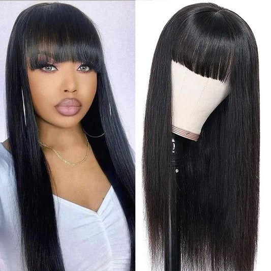 Straight Human Hair Glue less Wigs - Beauty Emporium Wigs 200000703:200003629;146:202494808#150 Density