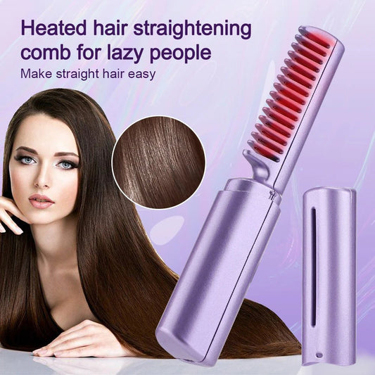 Wireless Hair Straightening Comb - Beauty Emporium Hair tools 14:771#purple;200007763:201336104