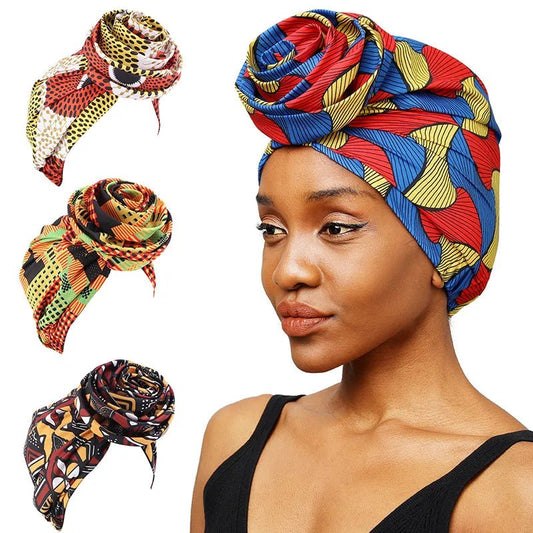 Women African Floral Print Ankara Hair Bonnet - Beauty Emporium Hair Accessory 14:29#black yellow;5:200003528