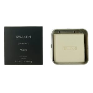 Awaken [08:00 GMT] by Tumi, 5.3 oz Bar Soap for Men with Aluminum Case.