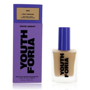 Date Night by Youthforia, 1.18 oz Skin Tint Serum Foundation - 260 Light Medium