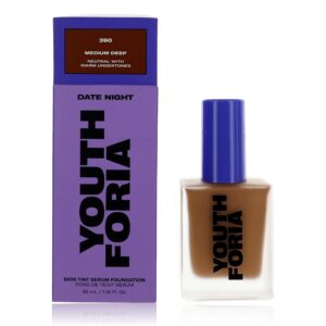 Date Night by Youthforia, 1.18 oz Skin Tint Serum Foundation - 390 Medium Deep