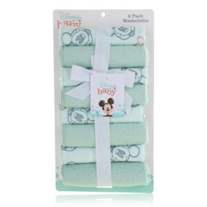 Mickey Mouse Washcloth Set by Disney, 8 Pack for Babies - Pastel
