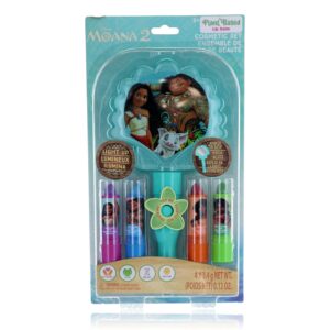 Moana Light Up Mirror & Lip Balms by Disney, 5 Piece Cosmetic Set for Kids